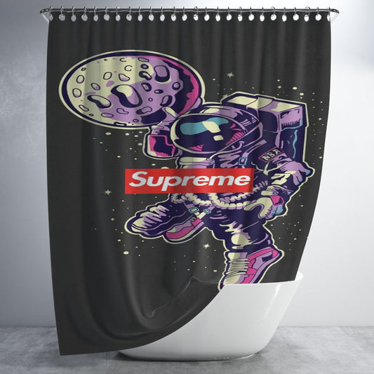 Supreme Space Bathroom Shower Curtain Fabric Waterproof | 66 X 72 Inch