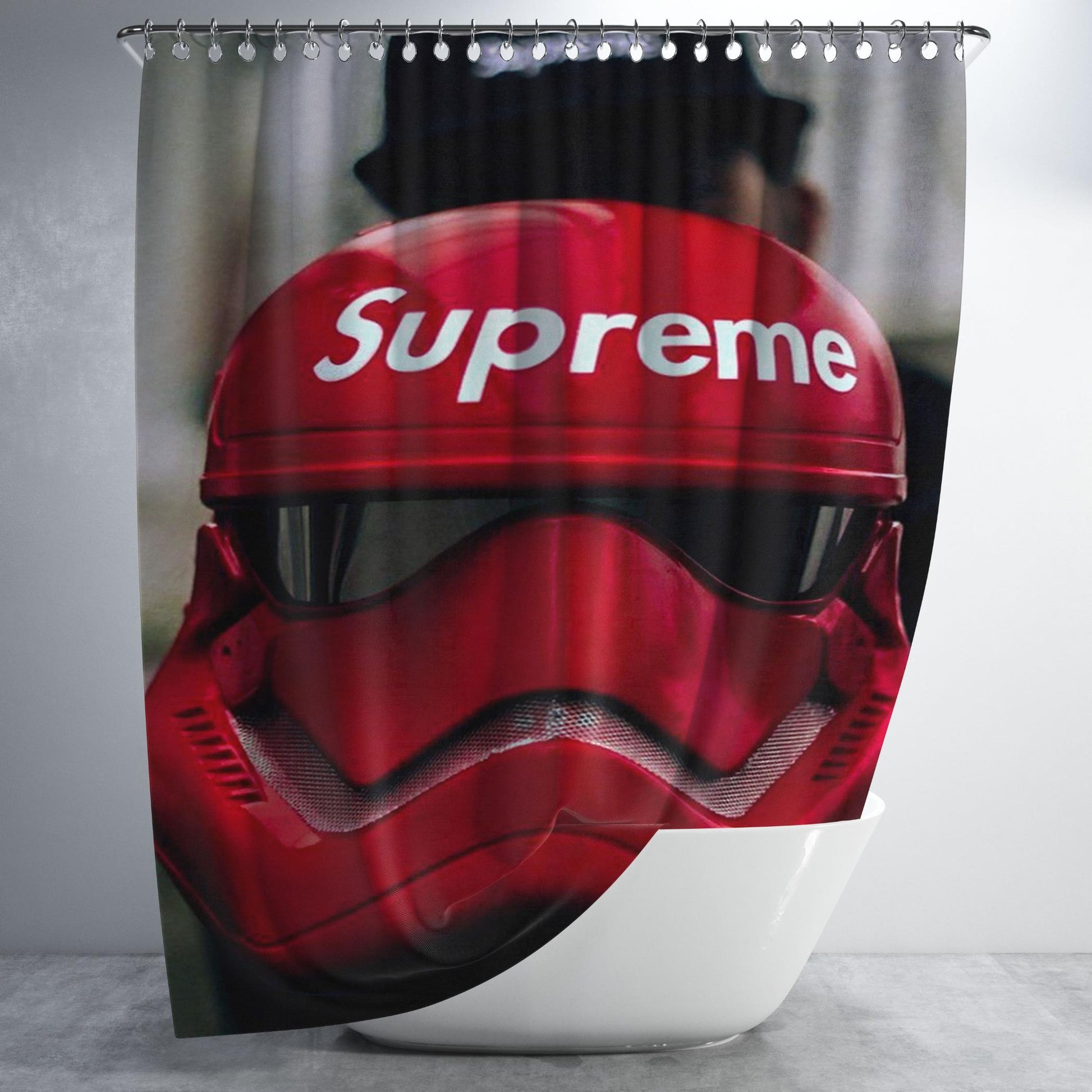 Supreme Star Wars Helmet Bathroom Shower Curtain Fabric Waterproof | 66 X 72 Inch