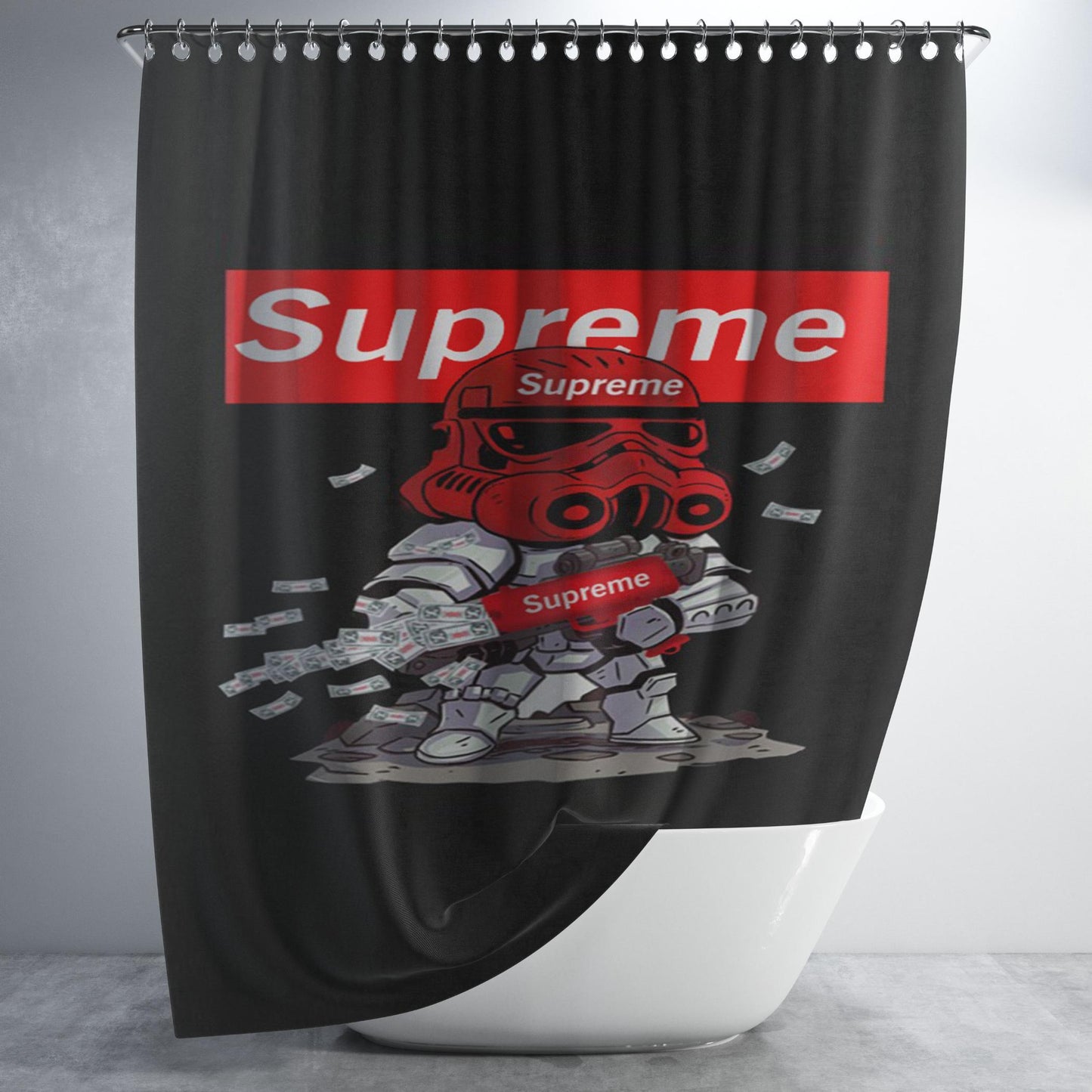 Supreme Star Wars Stormtrooper Bathroom Shower Curtain Fabric Waterproof | 66 X 72 Inch