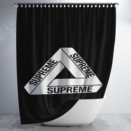 Supreme Triangle Bathroom Shower Curtain Fabric Waterproof | 66 X 72 Inch