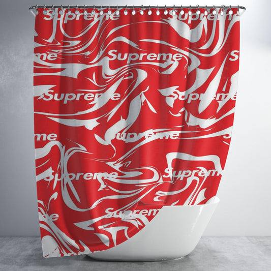 Supreme Wallpaper Images Bathroom Shower Curtain Fabric Waterproof | 66 X 72 Inch