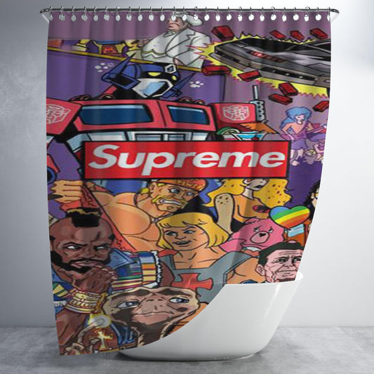 Supreme Wallpaper Peoples Bathroom Shower Curtain Fabric Waterproof | 66 X 72 Inch