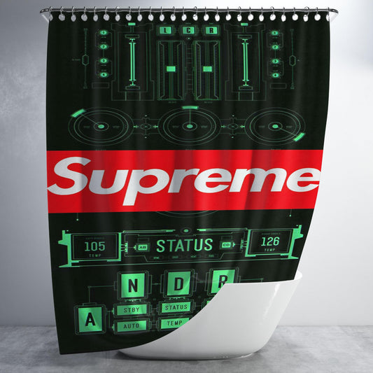 Supreme Wireless Bathroom Shower Curtain Fabric Waterproof | 66 X 72 Inch