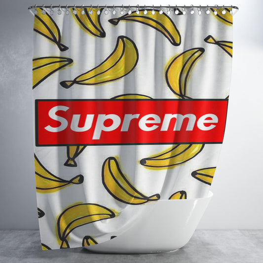 Supreme X Bananas Bathroom Shower Curtain Fabric Waterproof | 66 X 72 Inch