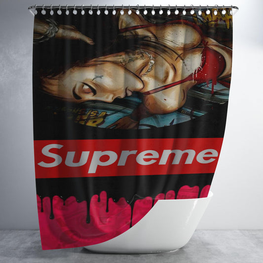 Supreme X Dope Bathroom Shower Curtain Fabric Waterproof | 66 X 72 Inch