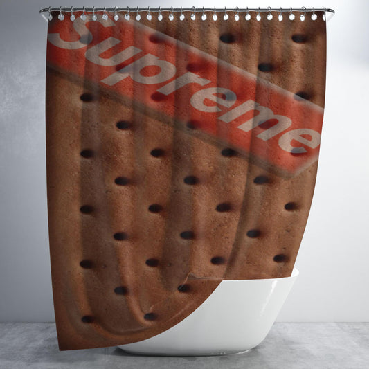 Supreme X Ice Cream Sandwich Bathroom Shower Curtain Fabric Waterproof | 66 X 72 Inch