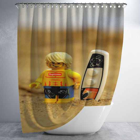 Supreme X Lego Bathroom Shower Curtain Fabric Waterproof | 66 X 72 Inch