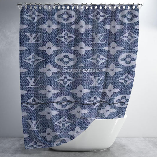 Supreme X Lv Pos Card Bathroom Shower Curtain Fabric Waterproof | 66 X 72 Inch