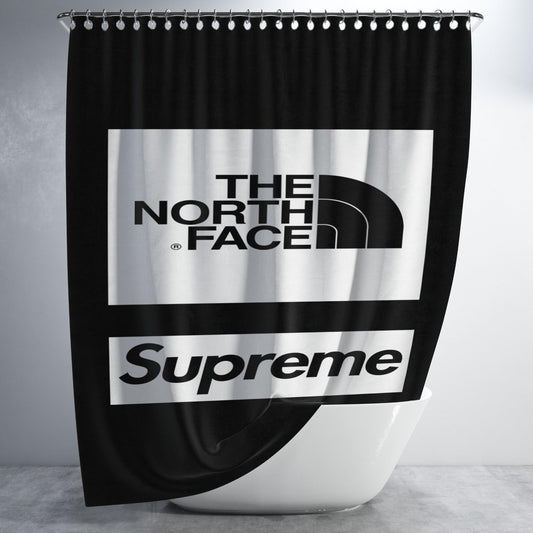 Supreme X Northface Bathroom Shower Curtain Fabric Waterproof | 66 X 72 Inch