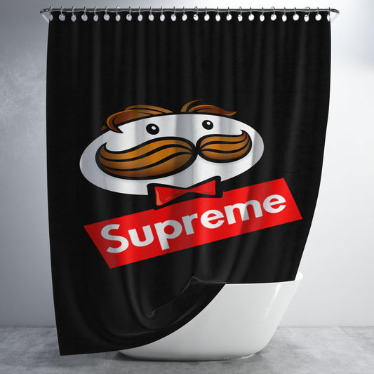 Supreme X Pringles Bathroom Shower Curtain Fabric Waterproof | 66 X 72 Inch