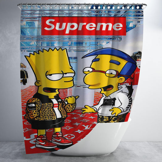 Supreme X Simpson X Lv Bathroom Shower Curtain Fabric Waterproof | 66 X 72 Inch