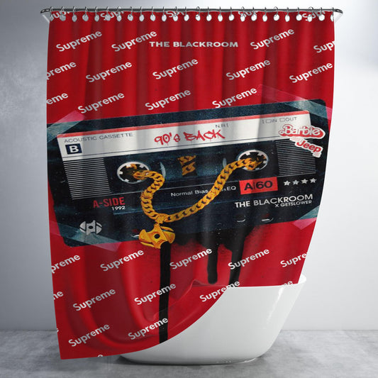 Supreme X The Blackroom 90S Back Bathroom Shower Curtain Fabric Waterproof | 66 X 72 Inch