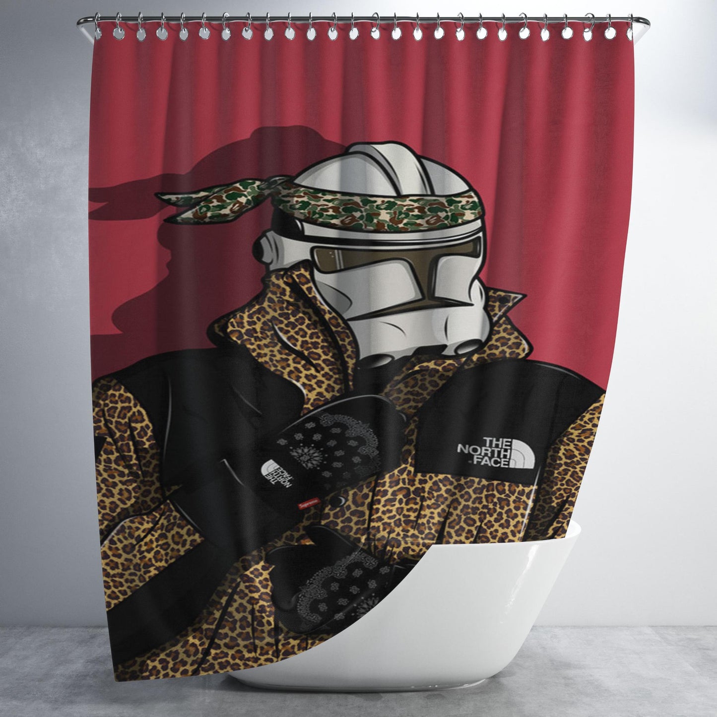 Supreme X The North Face X Star Wars Bathroom Shower Curtain Fabric Waterproof | 66 X 72 Inch