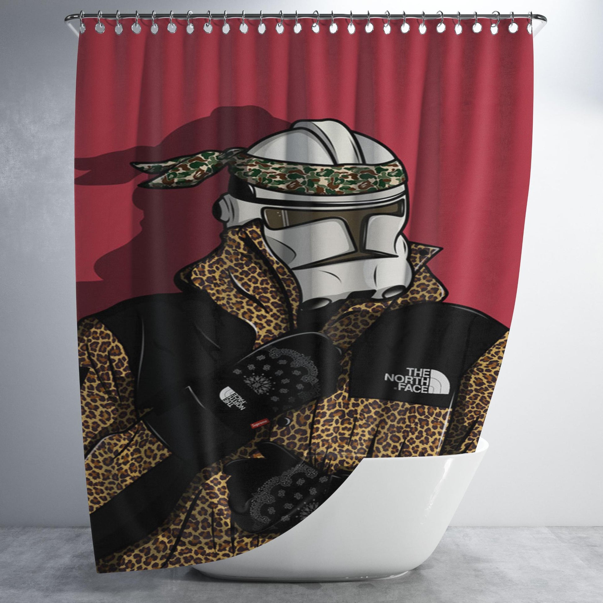 Supreme X The North Face X Star Wars Bathroom Shower Curtain Fabric Waterproof | 66 X 72 Inch