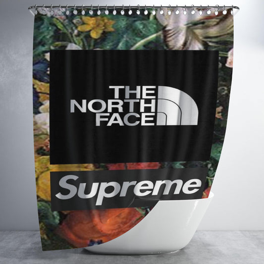 The North Face Supreme Bathroom Shower Curtain Fabric Waterproof | 66 X 72 Inch