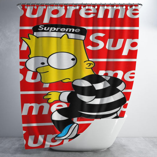 The Simpson Supreme Crime Bathroom Shower Curtain Fabric Waterproof | 66 X 72 Inch