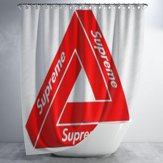 Triangle Palace X Supreme Bathroom Shower Curtain Fabric Waterproof | 66 X 72 Inch