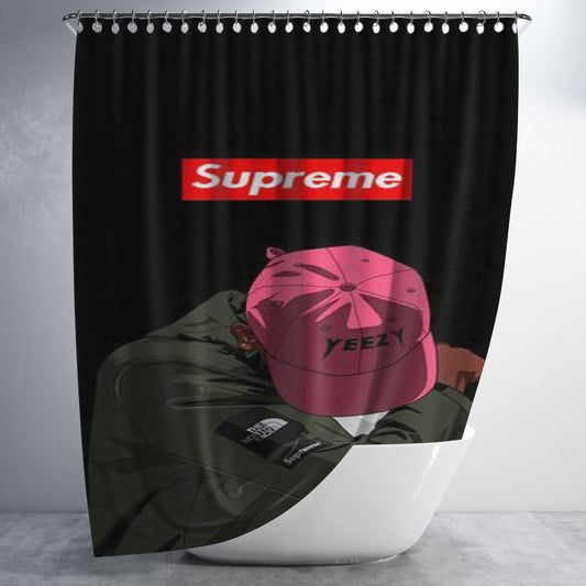 Yeezy Taught Me Supreme Bathroom Shower Curtain Fabric Waterproof | 66 X 72 Inch