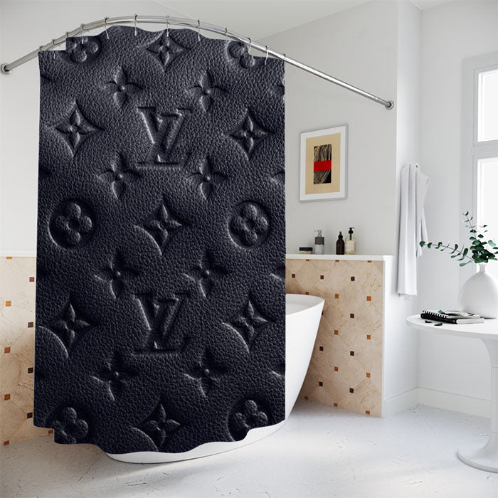 Louis Vuitton Fashion Logo Gray Bathroom Shower Curtain Fabric Waterproof | 66 X 72 Inch