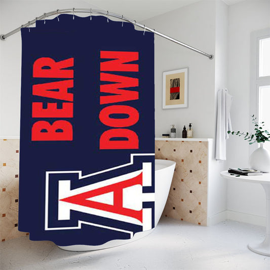 Arizona Wildcats Bear Down Bathroom Shower Curtain Fabric Waterproof