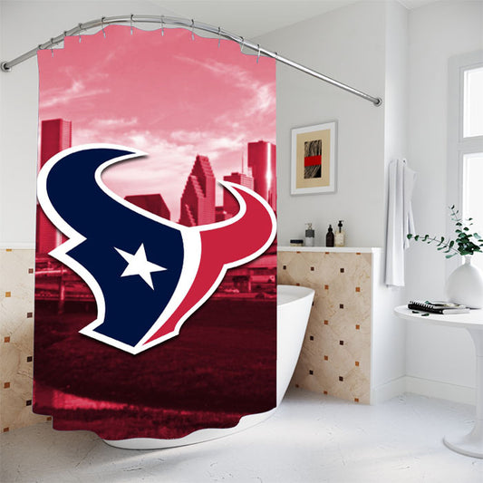 Houston Texans Bathroom Shower Curtain Fabric Waterproof