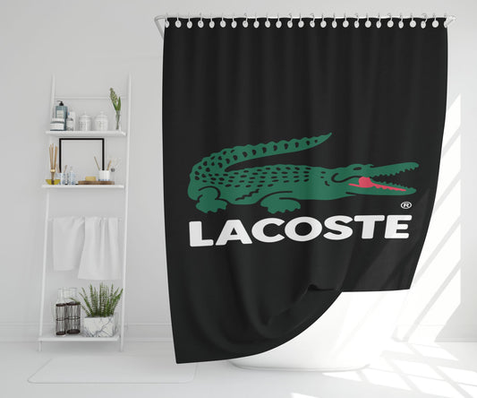 Lacoste Logo Bathroom Shower Curtain Fabric Waterproof | 66 X 72 Inch
