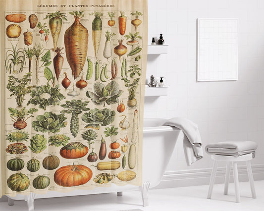 Adolphe Millot'S Vegetables Bathroom Shower Curtain