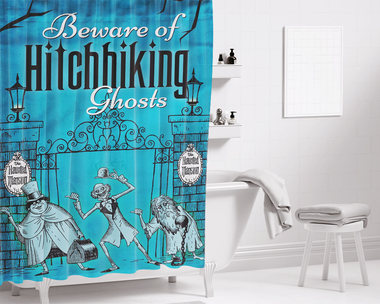 Haunted Mansion Hitchhiking Ghosts Bathroom Shower Curtain