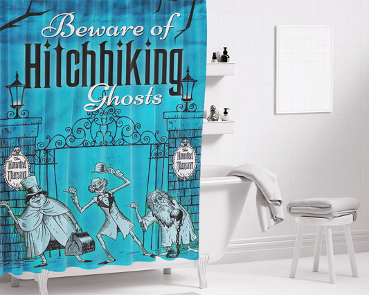 Haunted Mansion Hitchhiking Ghosts Bathroom Shower Curtain