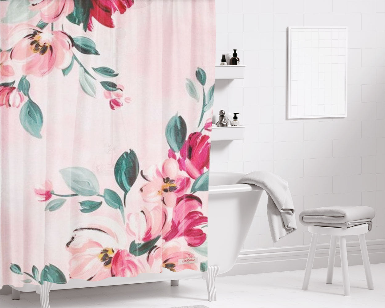 Tea Bathroom Shower Curtain Fabric Waterproof | 66 X 72 Inch