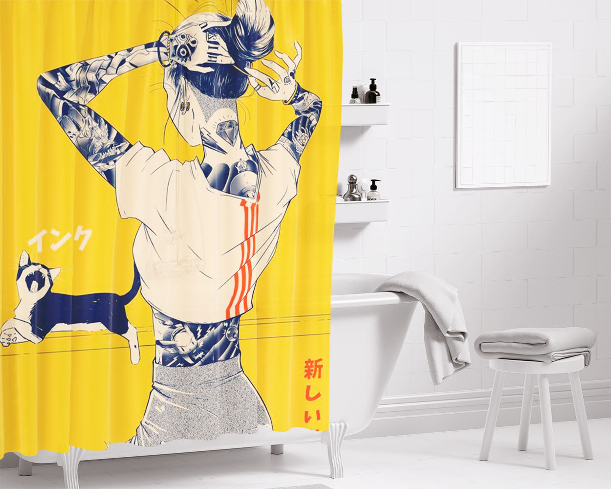 La Tinta Bathroom Shower Curtain Fabric Waterproof | 66 X 72 Inch