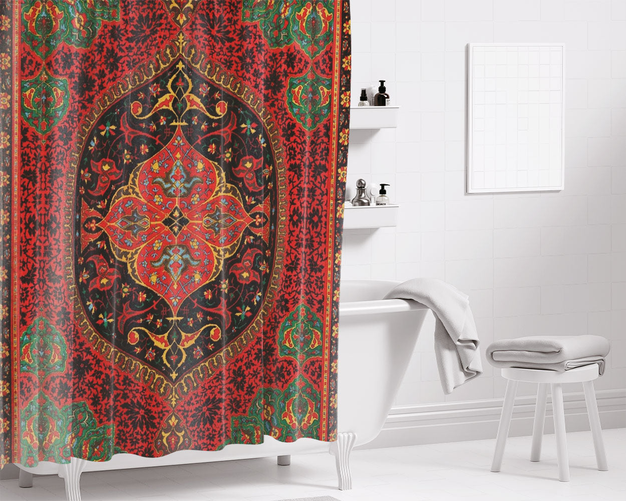 Arabic Bathroom Bathroom Shower Curtain Fabric Waterproof | 66 X 72 Inch