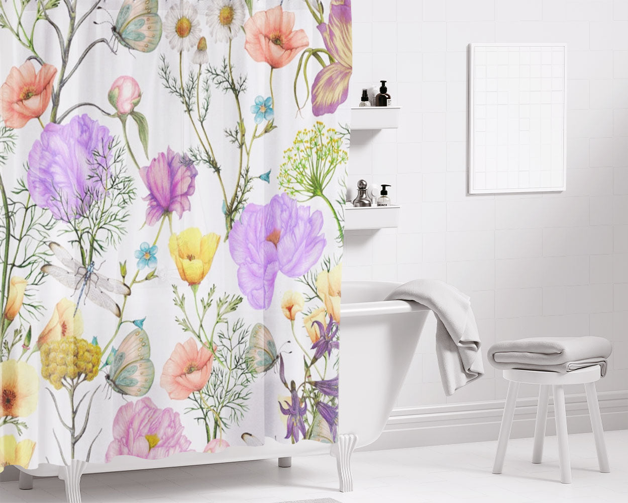 Bohemian Bathroom Shower Curtain Fabric Waterproof | 66 X 72 Inch