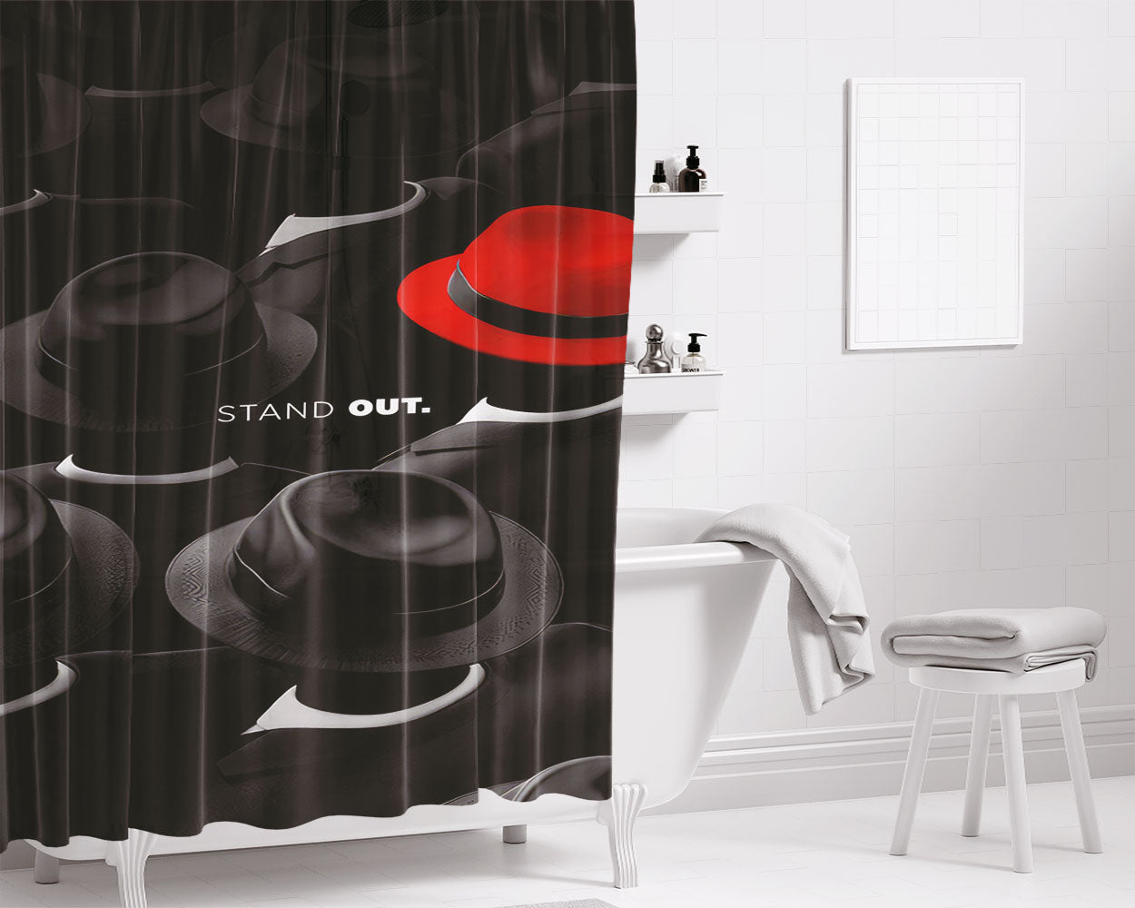 Stand Out Bathroom Shower Curtain Fabric Waterproof | 66 X 72 Inch