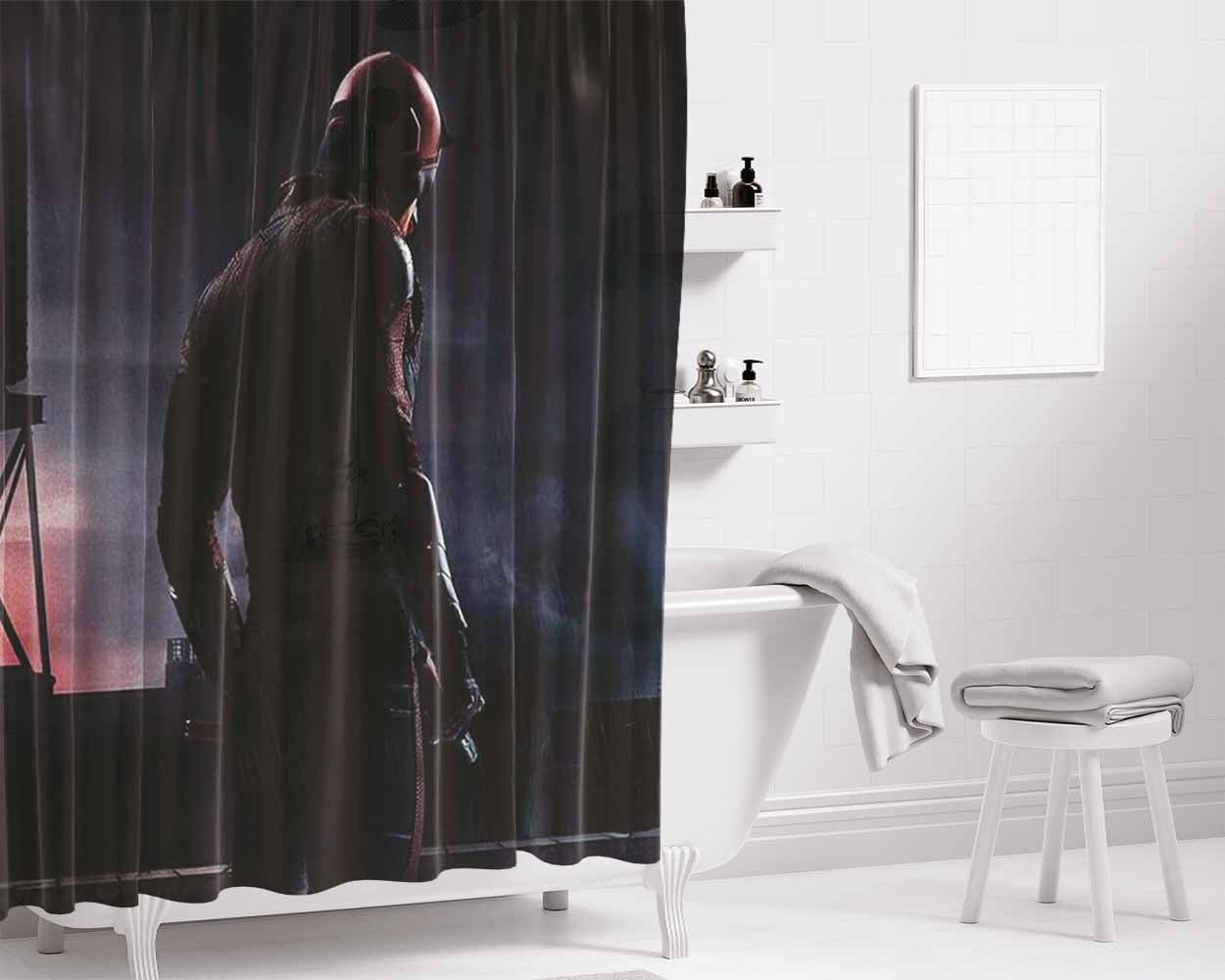 Daredevil Marvel Comics Bathroom Shower Curtain Fabric Waterproof | 66 X 72 Inch