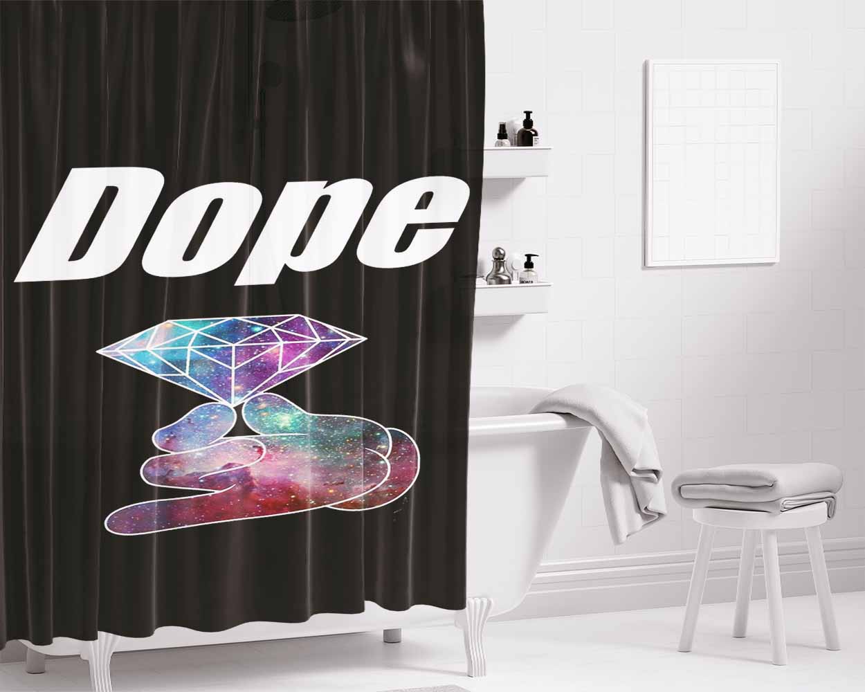 Dope Mickey Mouse Hand Bathroom Shower Curtain Fabric Waterproof | 66 X 72 Inch