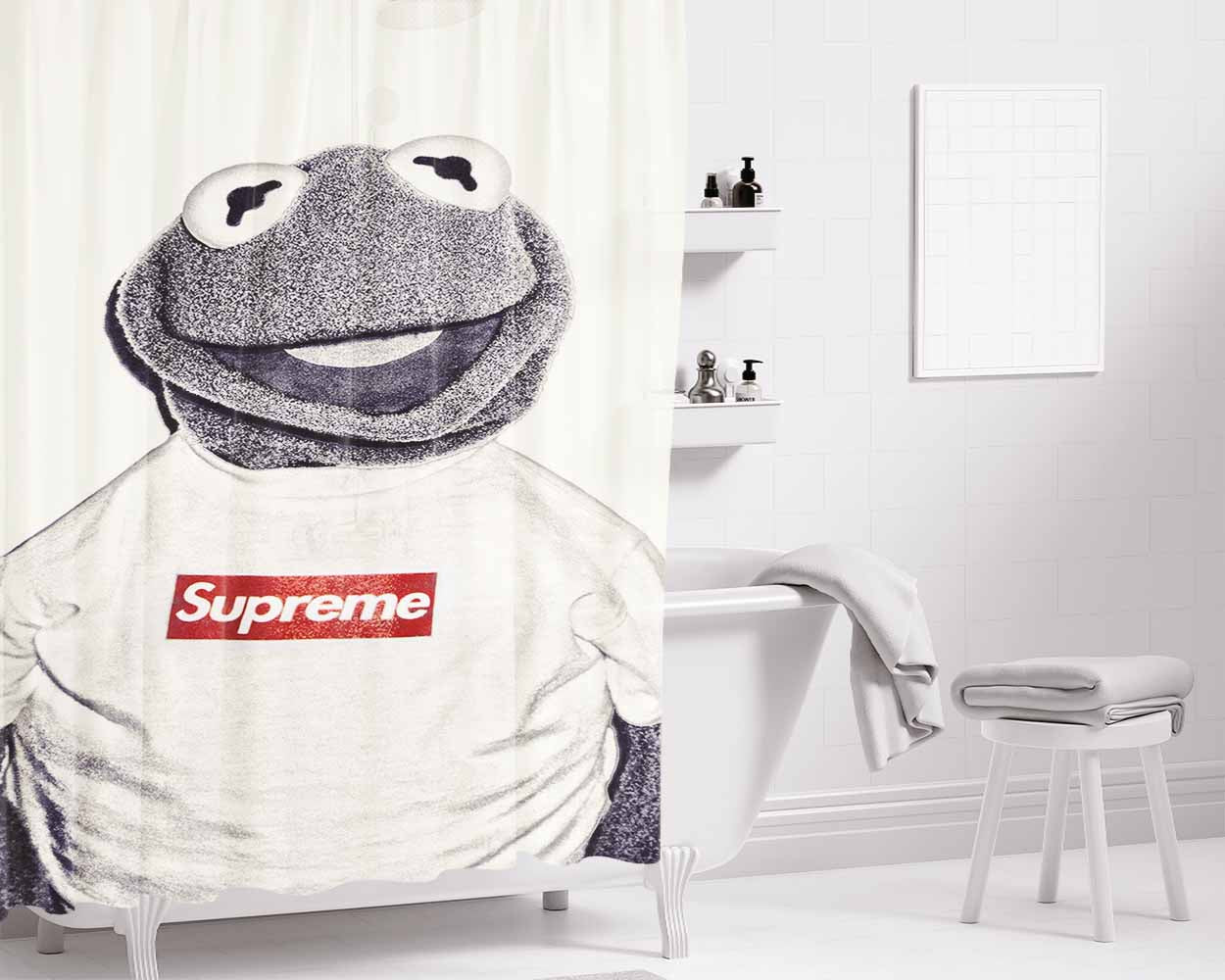 Elmo Supreme Bathroom Shower Curtain Fabric Waterproof | 66 X 72 Inch
