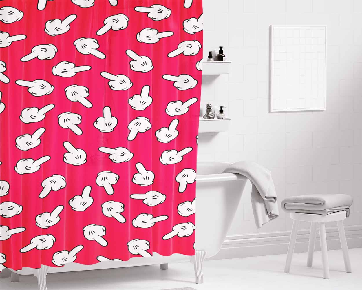 Mickey Haters Gonna Hate Bathroom Shower Curtain Fabric Waterproof | 66 X 72 Inch