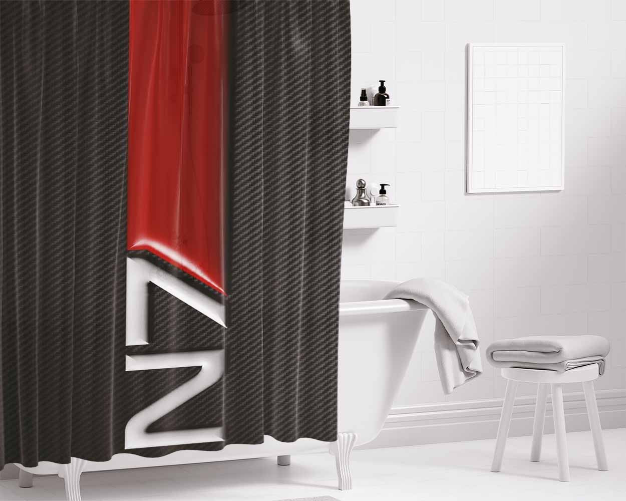 N7 Mass Effect Bathroom Shower Curtain Fabric Waterproof | 66 X 72 Inch
