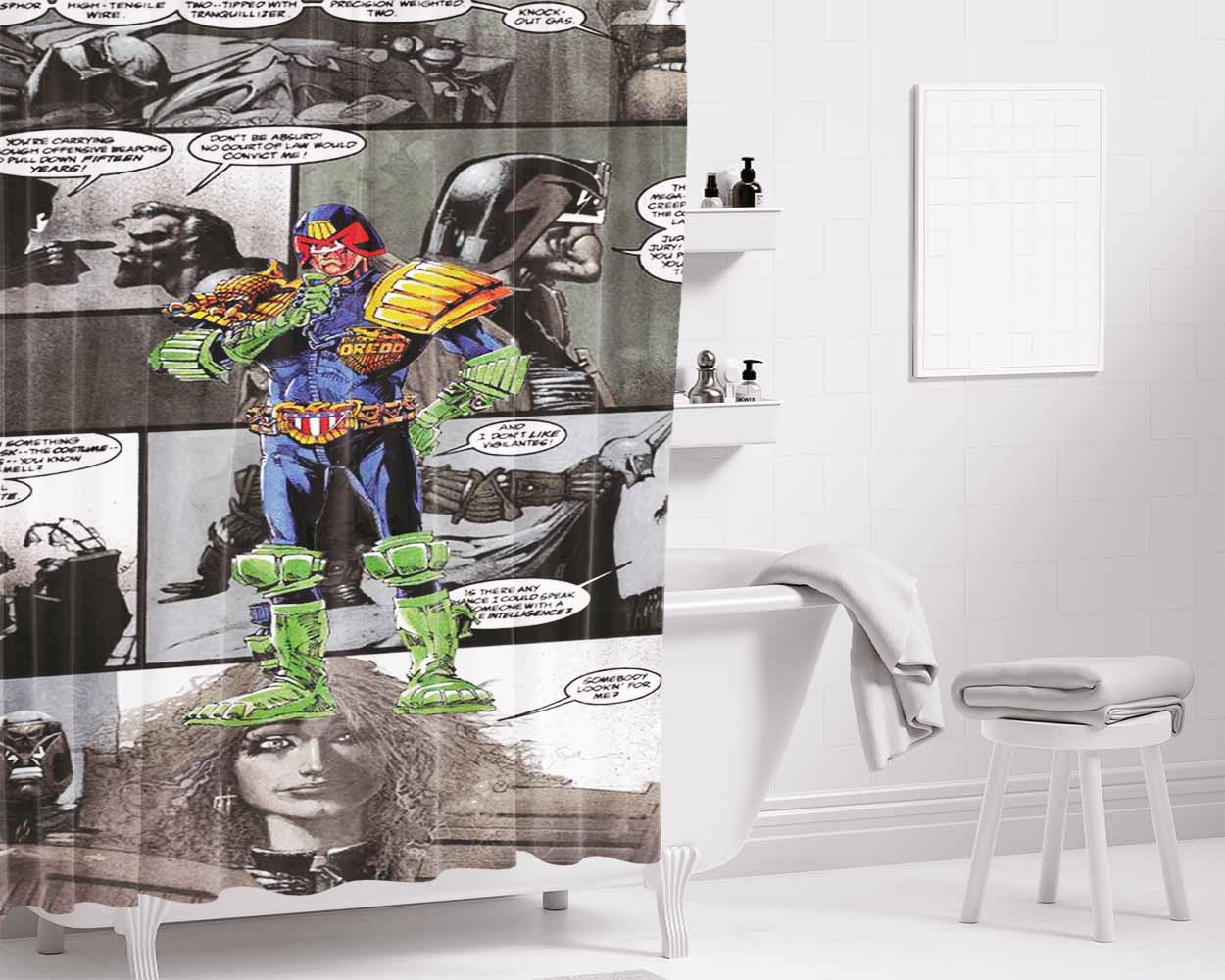 Oredo Marvel Dc Comics Bathroom Shower Curtain Fabric Waterproof | 66 X 72 Inch