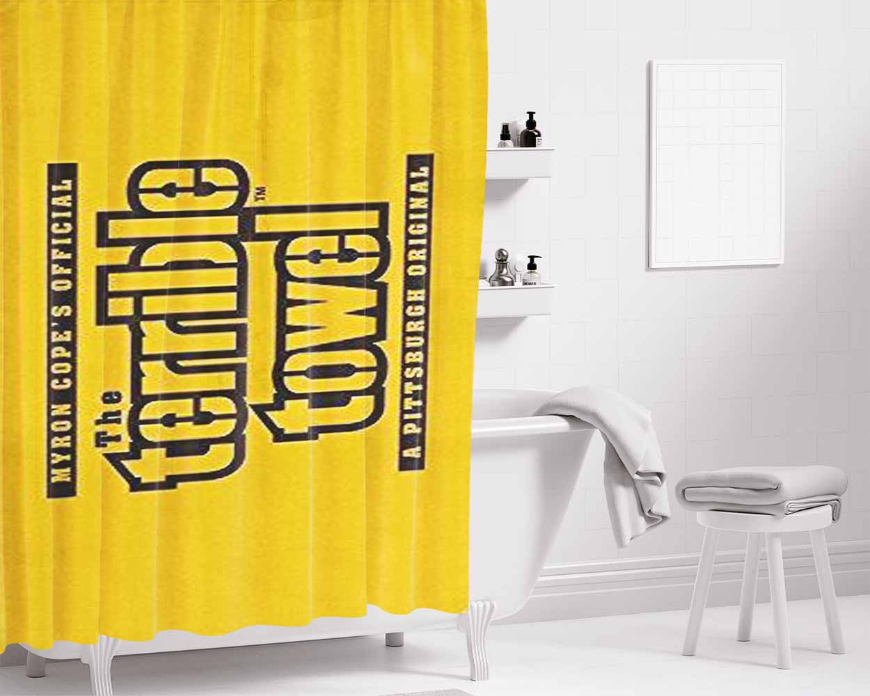 Pittsburgh Steelers Towel Bathroom Shower Curtain Fabric Waterproof | 66 X 72 Inch