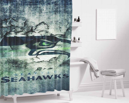 Seattle Seahawks Bathroom Shower Curtain Fabric Waterproof | 66 X 72 Inch