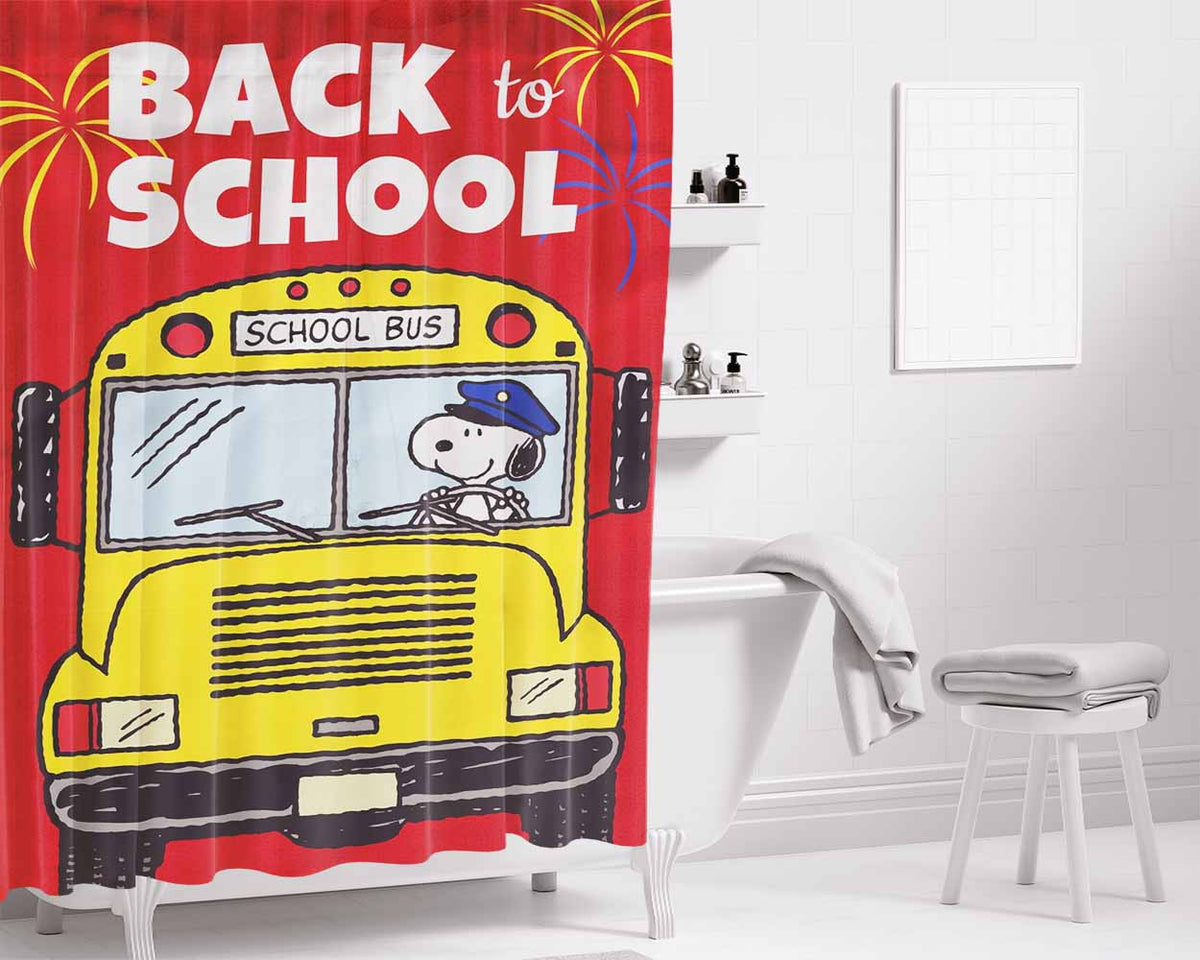 Snoopy Art Bathroom Shower Curtain Fabric Waterproof | 66 X 72 Inch