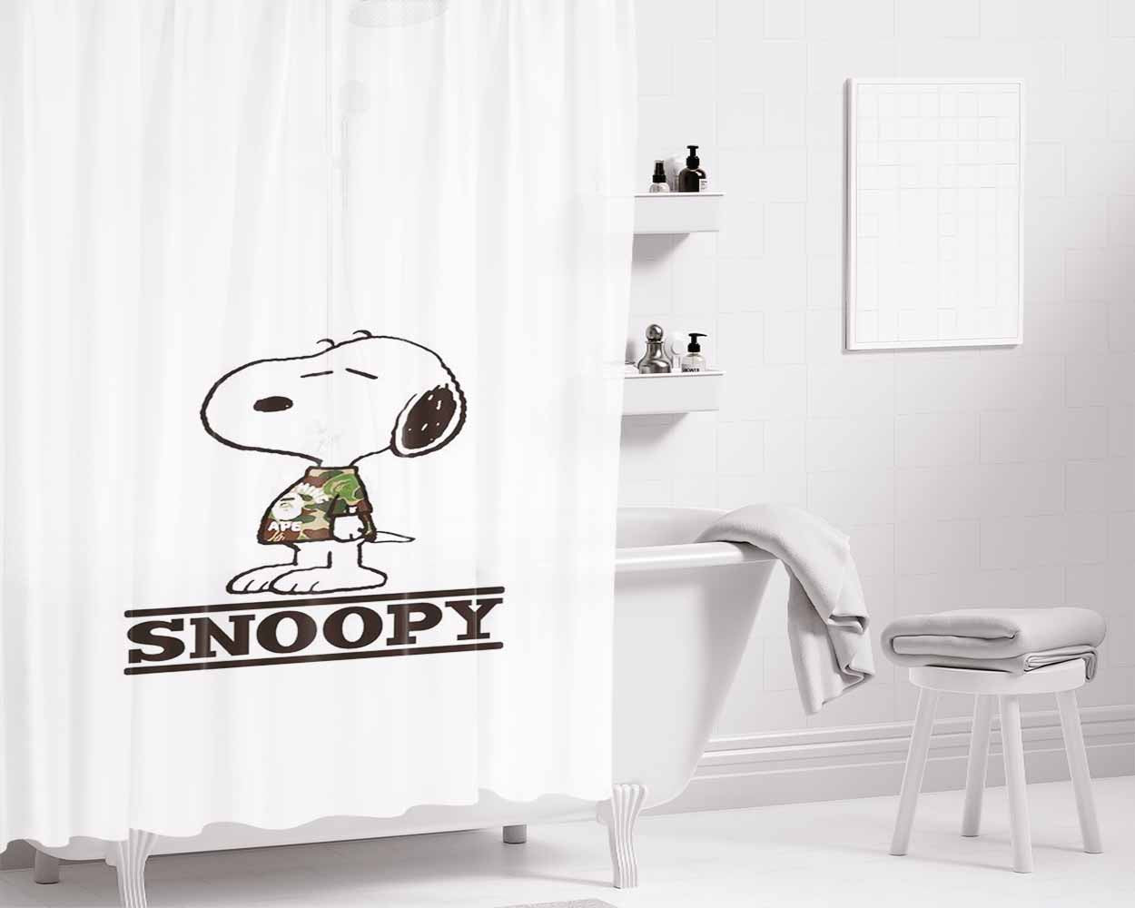 Snoopy Badboy Hypebeast Streetwear Style Bathroom Shower Curtain Fabric Waterproof | 66 X 72 Inch