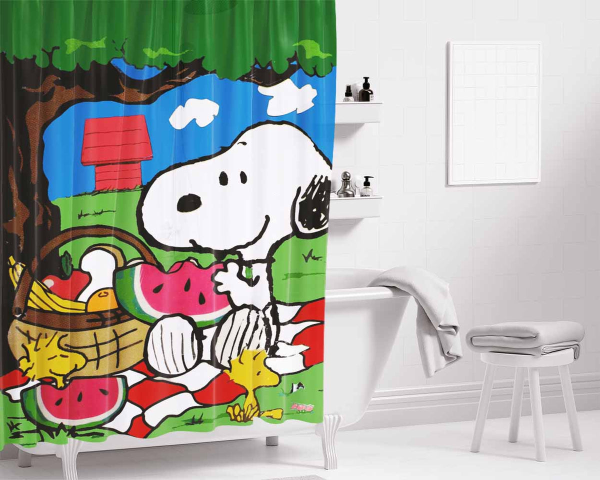 Snoopy Easter Bathroom Shower Curtain Fabric Waterproof | 66 X 72 Inch