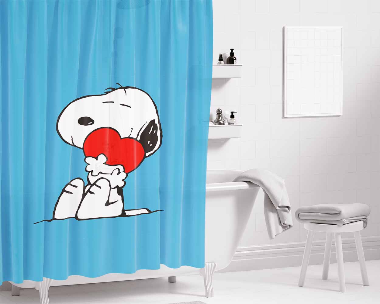 Snoopy Halloween Bathroom Shower Curtain Fabric Waterproof | 66 X 72 Inch
