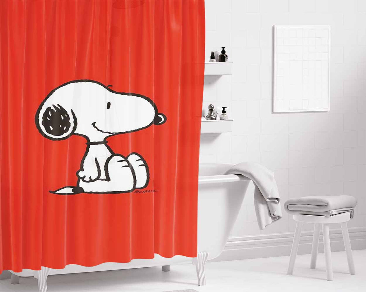 Snoopy Pocket Friend Bathroom Shower Curtain Fabric Waterproof | 66 X 72 Inch