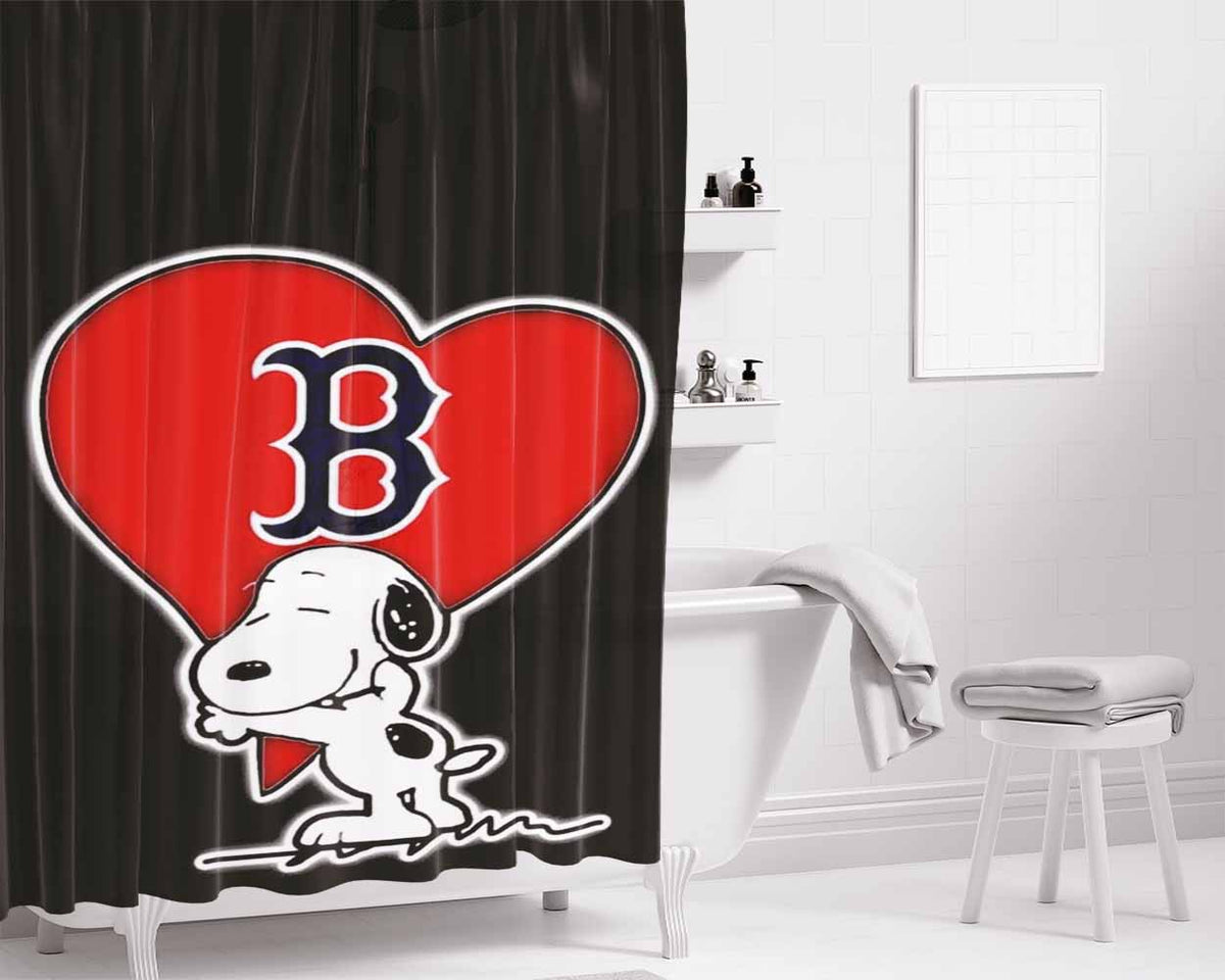 Snoopy Sleep Bathroom Shower Curtain Fabric Waterproof | 66 X 72 Inch