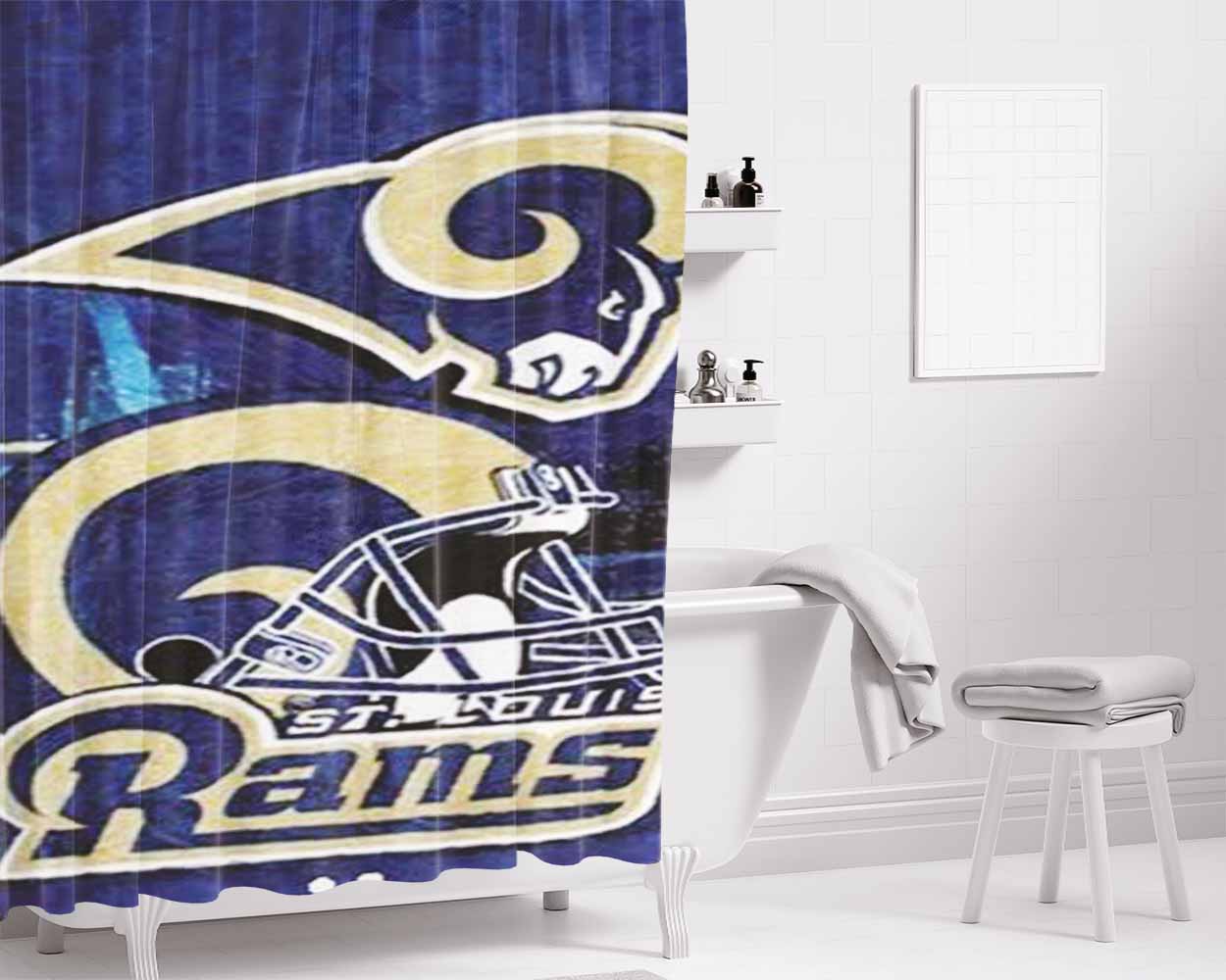 St Louis Rams Sketch Bathroom Shower Curtain Fabric Waterproof | 66 X 72 Inch