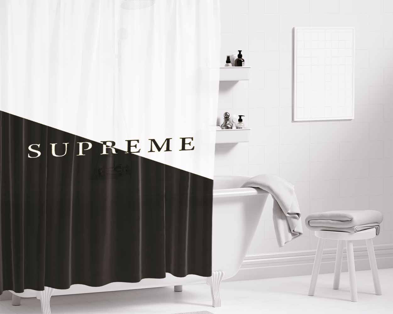 Supreme 2 Bathroom Shower Curtain Fabric Waterproof | 66 X 72 Inch